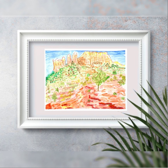 Sedona Arizona Landscape Watercolor Painting Arts - Picture 8 of 9